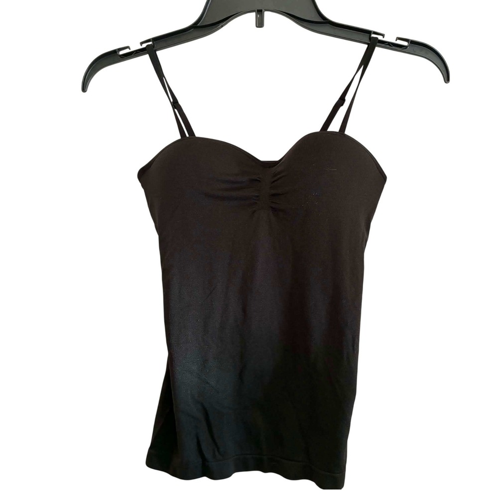 No Boundaries Seamless Bra Cup Tank Womens Small Black New Sweetheart Cami